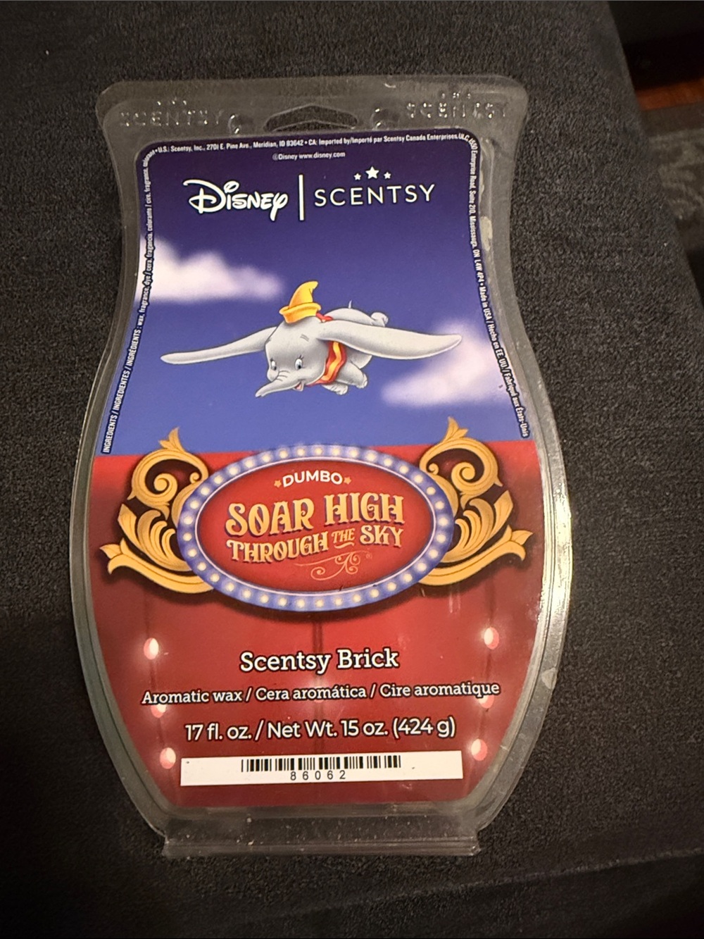 Scentsy Dumbo 'Soar High Through the Sky' Wax Brick - Blue & Red